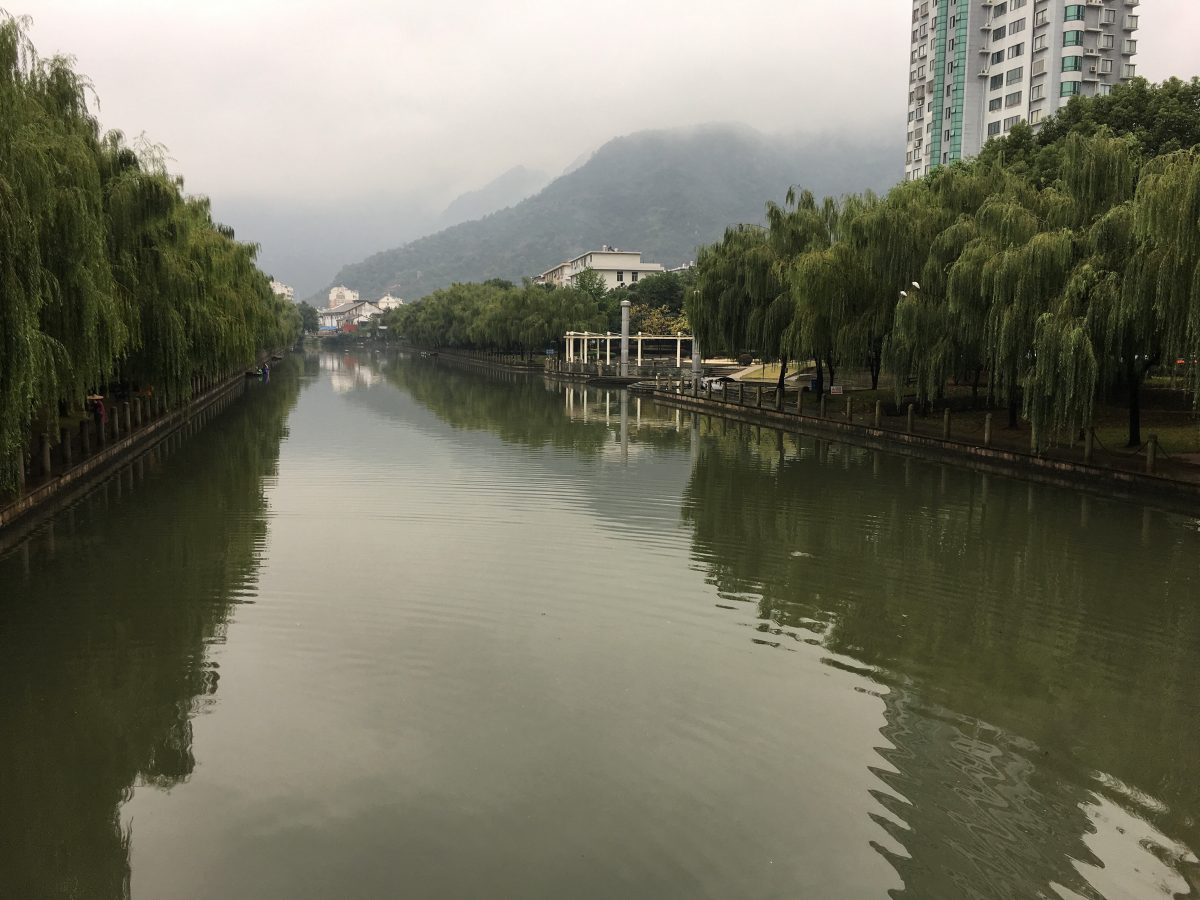 浙江·台州·黄岩·冬季·山·水·桥·雾